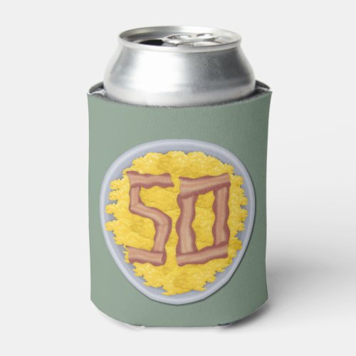 50th Birthday Party Mens Funny Bacon Eggs Can Cooler
