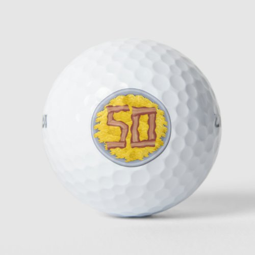 50th Birthday Party Mens Funny Bacon Eggs Golf Balls