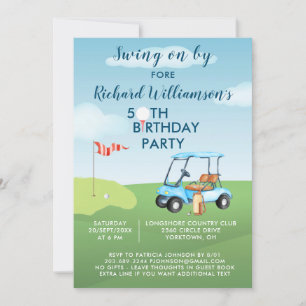 50th Birthday Party Men's Golf Theme Party   Invitation