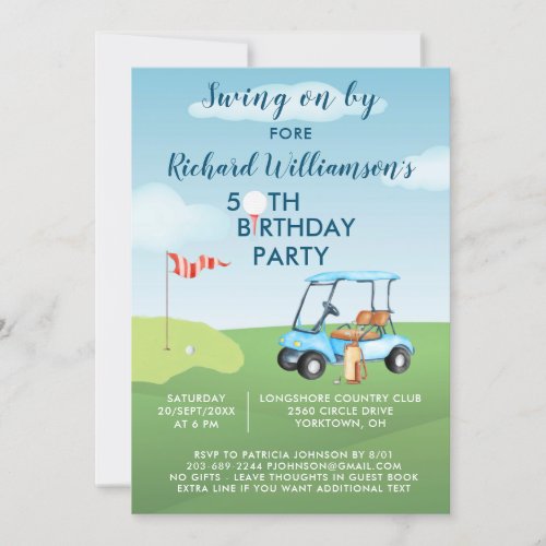 50th Birthday Party Mens Golf Theme Party   Invitation