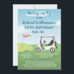 50th Birthday Party Men's Golf Theme Party   Invitation<br><div class="desc">This fun Birthday Party Invitation has a Golf theme and it's perfect for a Golfer. It features a cart on a course and much to personalize to make appropriate for your own event. We have all the ingredients to make it a special party — starting with a party invitation; welcome...</div>