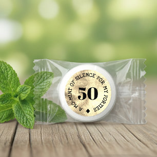 50th Birthday Party Mo-Mint of Silence Funny Gold Life Saver® Mints
