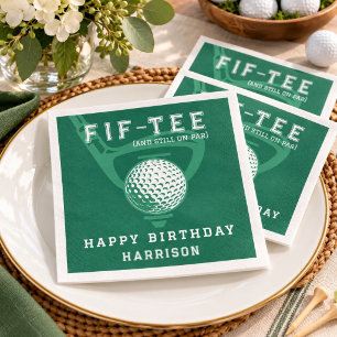 50th Birthday Party Modern Golf Theme Green Napkins