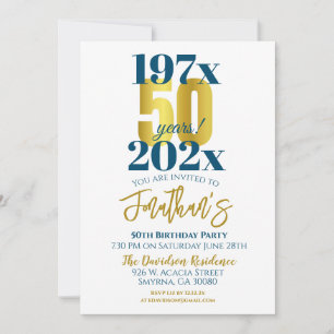 50th Birthday Party Modern Invitation