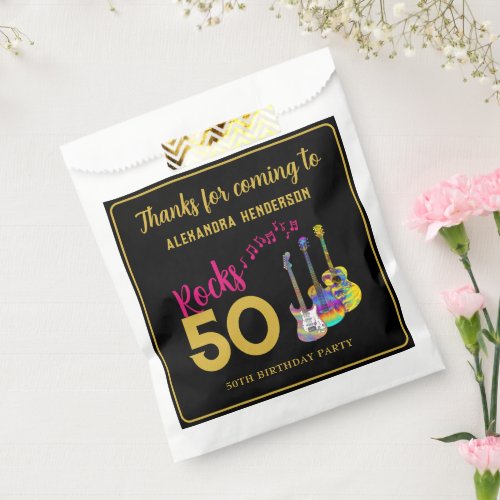 50th Birthday Party Name Rocks 50 Thank You Favor Bag