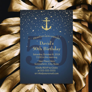 Nautical 50th Birthday Invitations & Invitation Templates
