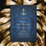 50th Birthday Party Navy Blue Nautical Gold Anchor Invitation
