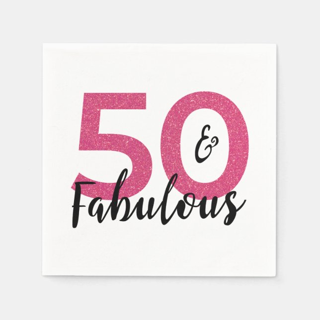 50th Birthday Party Paper Napkins (Front)