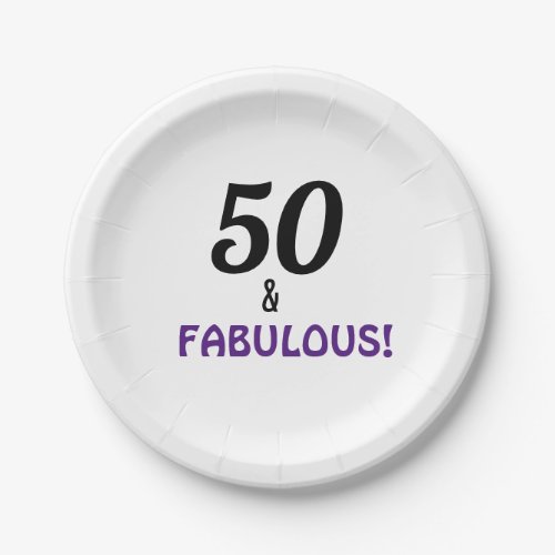 50th Birthday Party Paper Plates