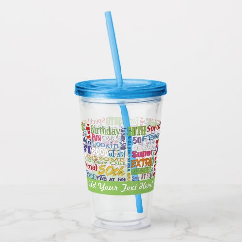 50th Birthday Party Personalized Gifts Acrylic Tumbler