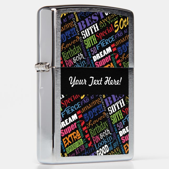 50th Birthday Party Personalized Gifts Zippo Lighter (Right)