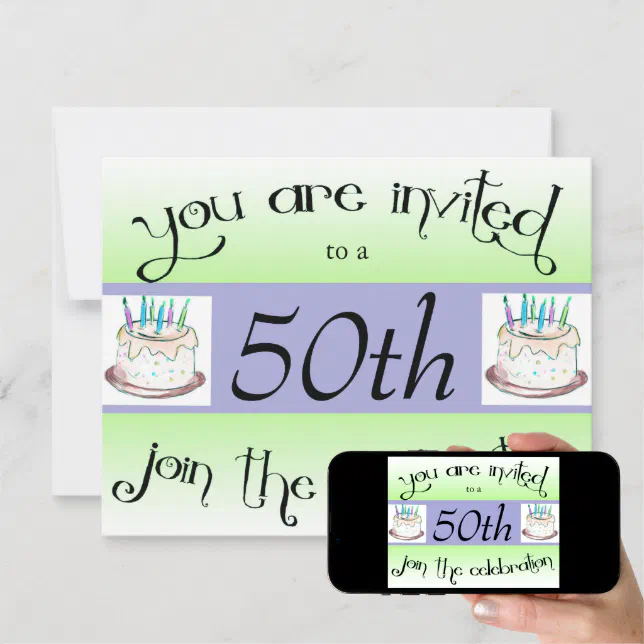 50th Birthday Party Personalized Invitation | Zazzle