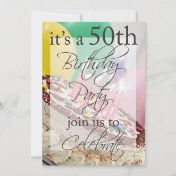 50th Birthday Party Personalized Invitation by NightSweatsDiva at Zazzle