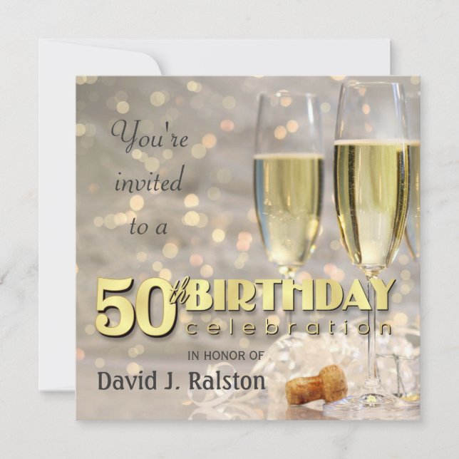 50th Birthday Party  - Personalized Invitations (Front)