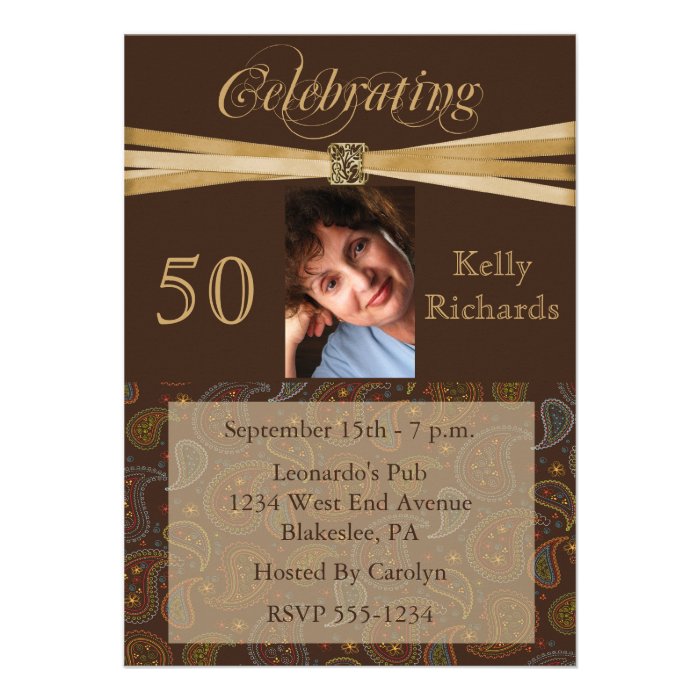 50th Birthday Party Personalized Photo Invitations