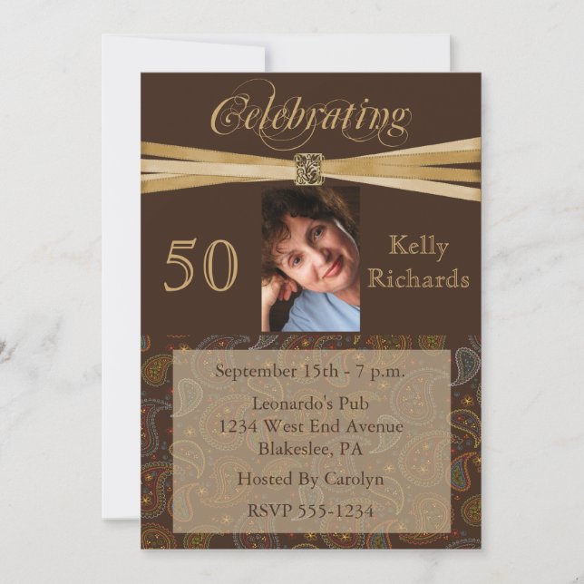 50th Birthday Party Personalized Photo Invitations (Front)