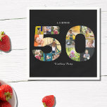 50th Birthday Party Photo Collage Black White Napkins<br><div class="desc">Easily edit the text and photos to suite your occasion. Look who's birthday it is. Turning a new decade is a great time to celebrate! Want to help somebody celebrate on their 50th birthday? These photo birthday party napkins will enhance the big day of fun with friends and family at...</div>
