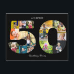 50th Birthday Party Photo Collage Black White Postcard<br><div class="desc">Easily edit the text to suit any milestone birthday. Look who's birthday it is. Turning a new decade is a great time to celebrate! Want to help somebody celebrate on their birthday? This "Photo Birthday Party Invitation" will announce the big day of fun, inviting friends and family to this happy...</div>