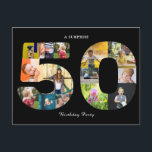 50th Birthday Party Photo Collage Black White Postcard<br><div class="desc">Easily edit the text to suit any milestone birthday. Look who's birthday it is. Turning a new decade is a great time to celebrate! Want to help somebody celebrate on their birthday? This "Photo Birthday Party Invitation" will announce the big day of fun, inviting friends and family to this happy...</div>