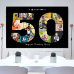 50th Birthday Party Photo Collage Black White Poster<br><div class="desc">Easily edit the text and photos to suite your occasion. Look who's birthday it is. Turning a new decade is a great time to celebrate! Want to help somebody celebrate on their 50th birthday? These photo birthday party posters will enhance the big day of fun with friends and family at...</div>