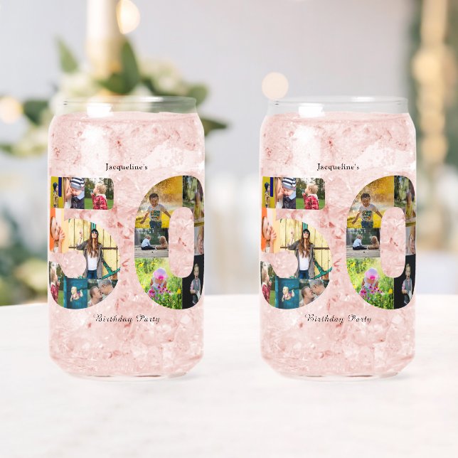 50th Birthday Party Photo Collage  Can Glass (Insitu (Wedding))