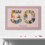 50th Birthday Party Photo Collage Dusty Blush Pink Faux Canvas Print<br><div class="desc">Easily edit the text and photos to suite your occasion. Look who's birthday it is. Turning a new decade is a great time to celebrate! Want to help somebody celebrate on their 50th birthday? These photo birthday faux canvases are quite a special gift! Enhance the big day of fun with...</div>