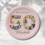 50th Birthday Party Photo Collage Dusty Blush Pink Paper Plates<br><div class="desc">Easily edit the text and photos to suite your occasion. Look who's birthday it is. Turning a new decade is a great time to celebrate! Want to help somebody celebrate on their 50th birthday? These photo birthday party paper plates will enhance the big day of fun with friends and family...</div>