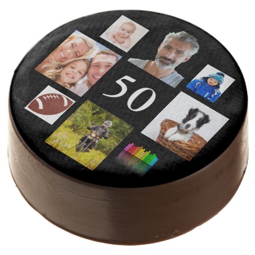 50th birthday party photo collage guy black chocolate covered oreo