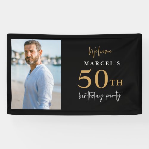 50th Birthday Party Photo Welcome Banner