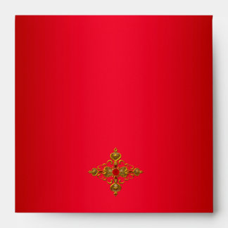 50th Birthday Party Red Zebra Gold Black 2 Envelope