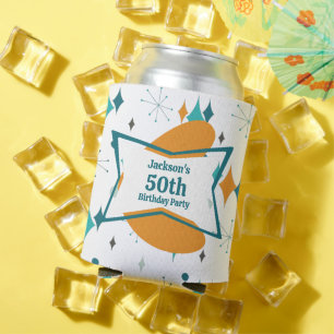 50th Birthday Party Retro Mid Century Any Age Can Cooler