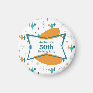 50th Birthday Party Retro Mid Century Any Age Magnet
