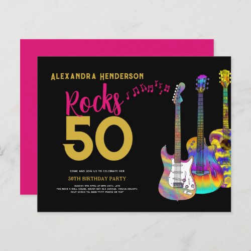 50th Birthday Party Rocks 50 Pink