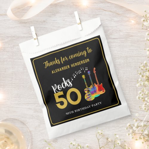 50th Birthday Party Rocks 50 Thank You Favor Bag