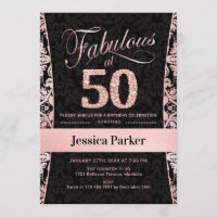 50th Birthday Party - Rose Gold Black