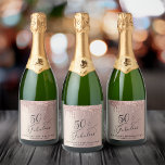 50th Birthday Party Rose Gold Glitter Sparkling Wine Label<br><div class="desc">Celebrate her fiftieth birthday in style with these elegant and chic personalized sparkling wine labels. "50 & Fabulous" is written in stylish script against a rose gold background,  with rose gold faux glitter dripping from the top. Personalize with her name and the party date.</div>