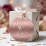 50th Birthday Party Rose Gold Glitter Thank You Favor Tags<br><div class="desc">Elegant gift tags for your 50th birthday party featuring "Thank You" and "50 & Fabulous" in stylish white calligraphy,  a rose gold faux foil background and rose gold faux glitter.</div>