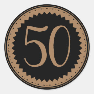 50th Birthday Party Silver Glitter Classic Classic Round Sticker