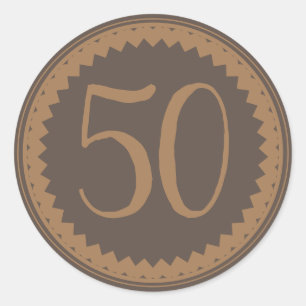 50th Birthday Party Silver Glitter Classic Classic Round Sticker