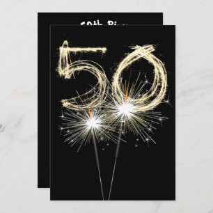 50th Birthday Party Sparkler Invitation