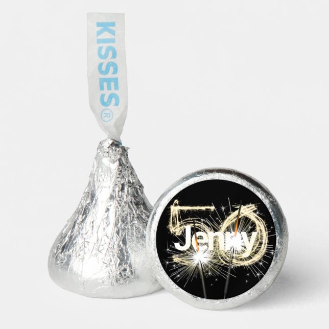 50th Birthday Party Sparklers Hershey®'s Kisses® (Front)