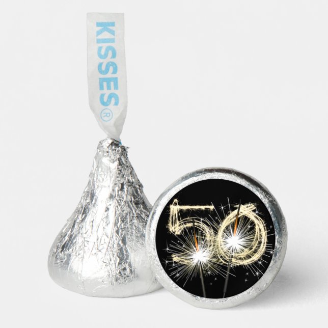 50th Birthday Party Sparklers Hershey®'s Kisses® (Front)