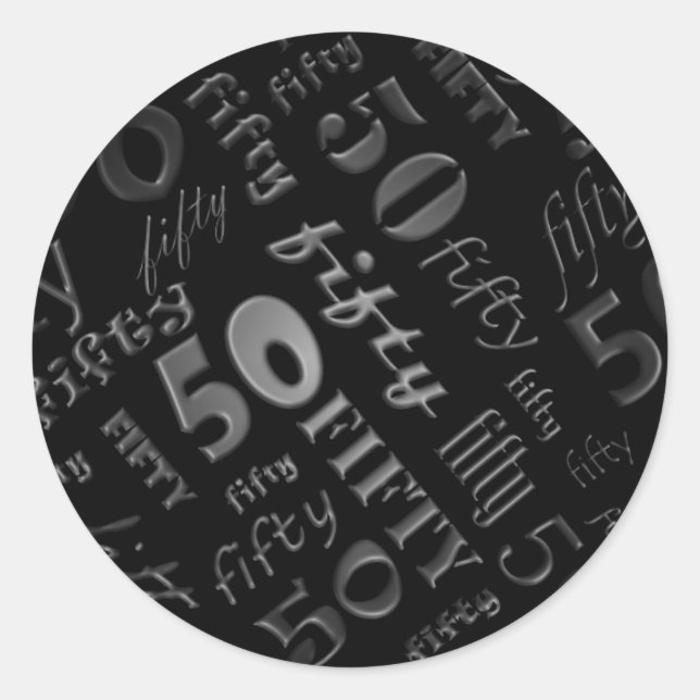 50th Birthday Party Sticker (Front)