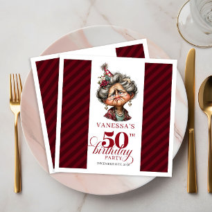 50th Birthday Party Supplies Funny Old Lady Paper Dinner Napkins
