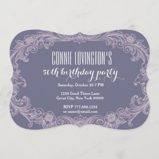 50th Birthday Party Template Purple Vintage V50D