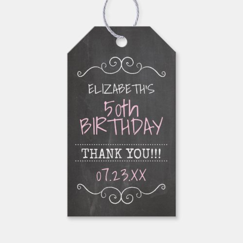 50th Birthday Party Thank You Guest Favor Gift Tags
