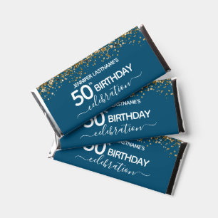 50th Birthday Party Thank You Hershey Bar Favors
