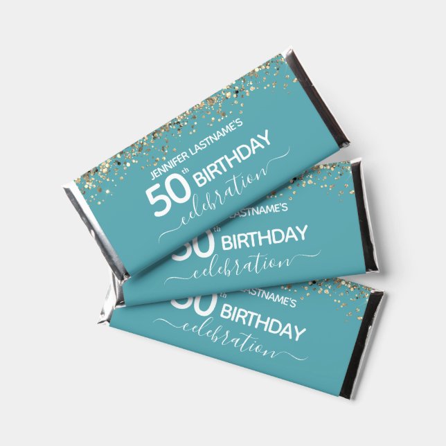 50th Birthday Party Thank You Hershey Bar Favors (Front)