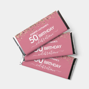 50th Birthday Party Thank You Hershey Bar Favors
