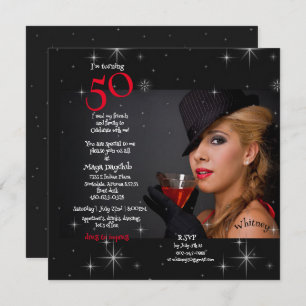 50th Birthday Party Young Girl Cocktail Invitation